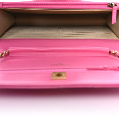 Chanel Lambskin Quilted CC Pearl Crush Wallet on Chain WOC Pink 5 of 11