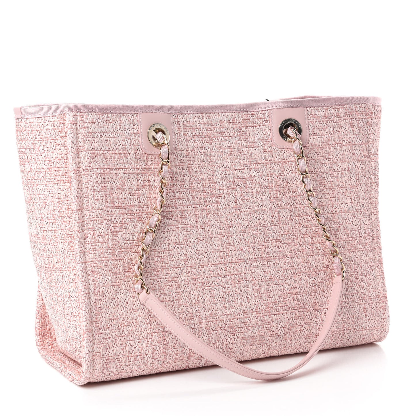 Lurex Boucle Small Deauville Tote Pink