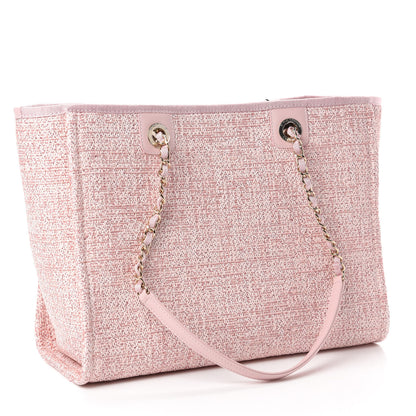 Chanel Lurex Boucle Small Deauville Tote Pink 3 of 11