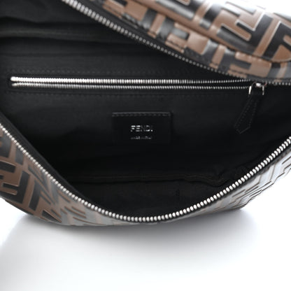 Fendi Vitello Century Bi-Color FF 1974 Embossed Belt Bag Maya Black 5 of 9