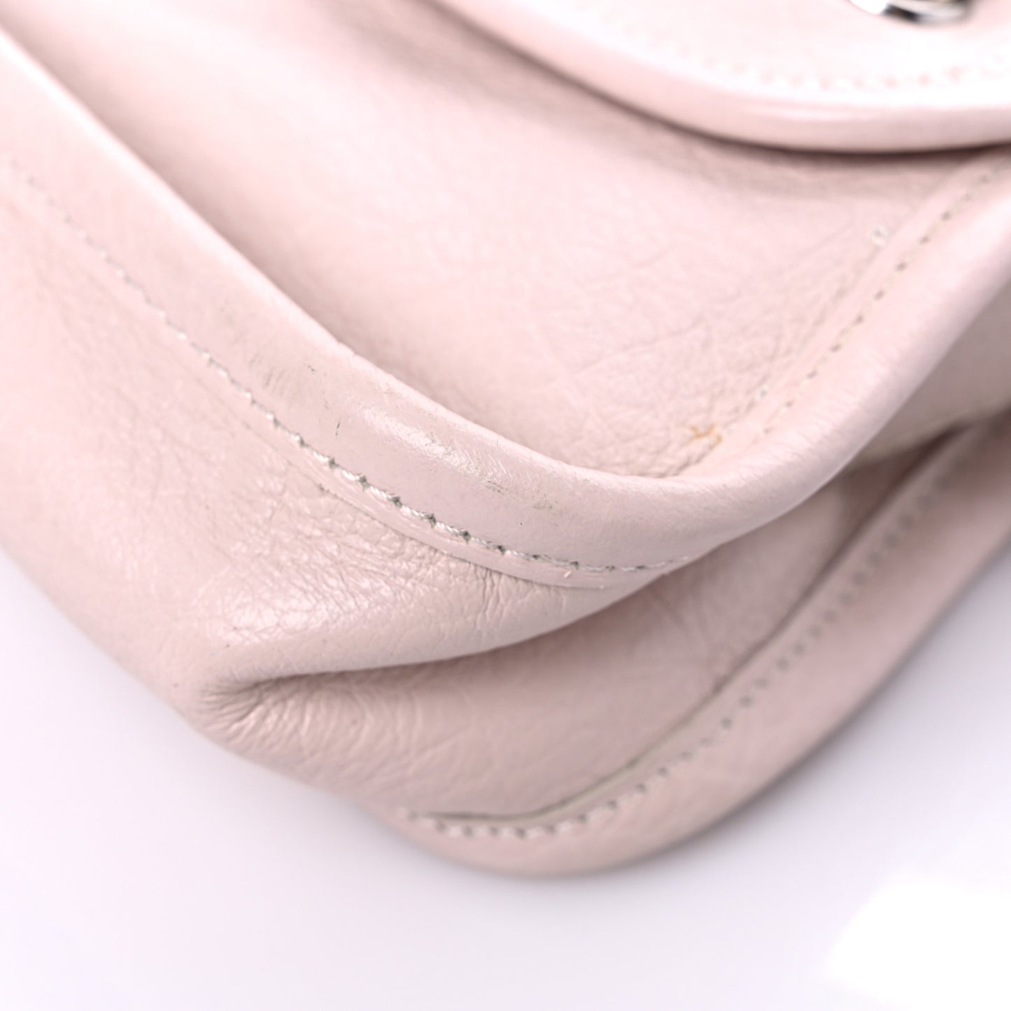 Calfskin Mademoiselle Flap Shoulder Bag Light Pink