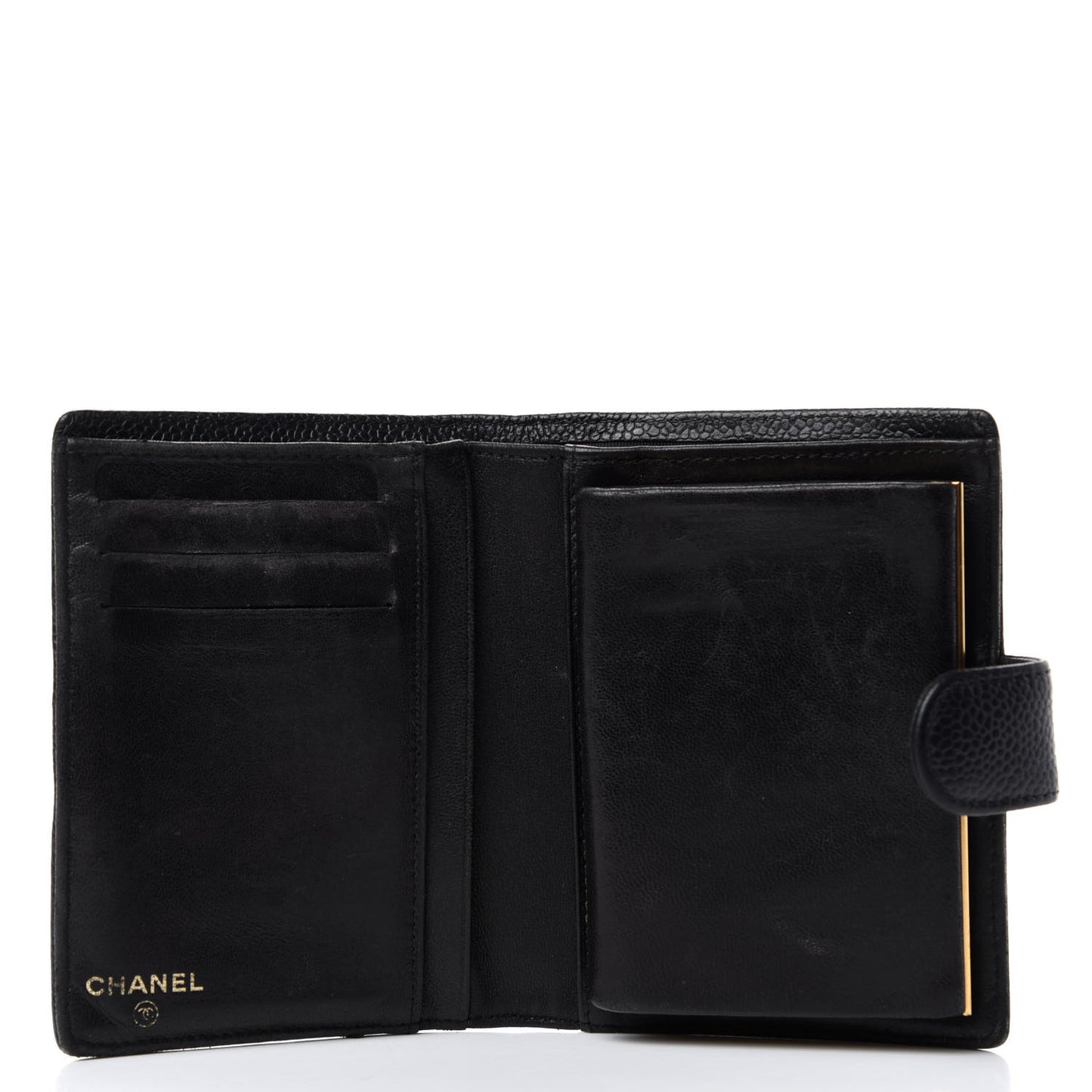 Caviar Timeless CC Compact French Wallet Black