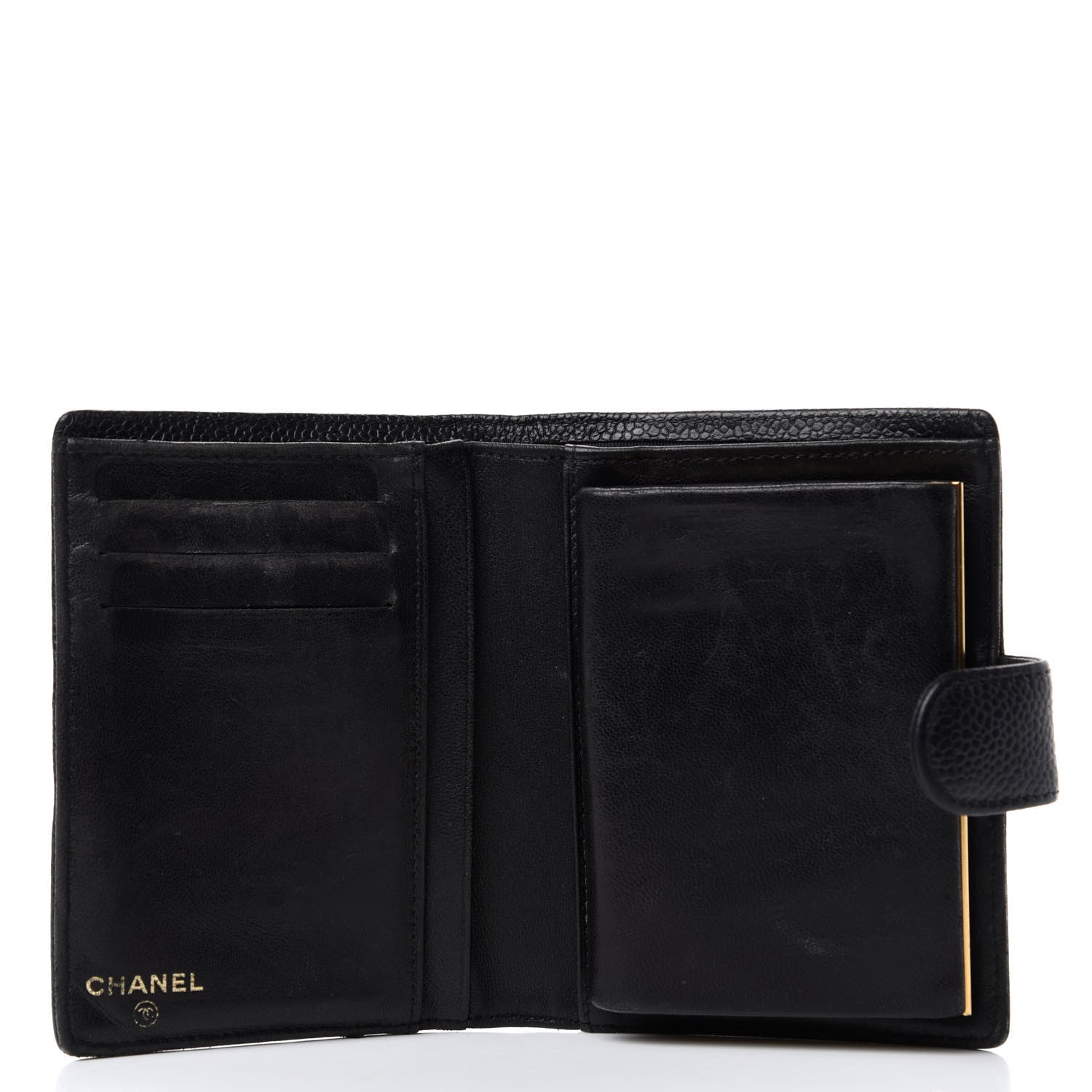 Chanel Caviar Timeless CC Compact French Wallet Black 5 of 7
