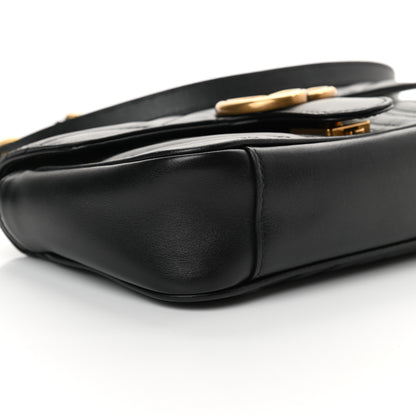 Gucci Calfskin Matelasse Mini GG Marmont Shoulder Bag Black 9 of 12