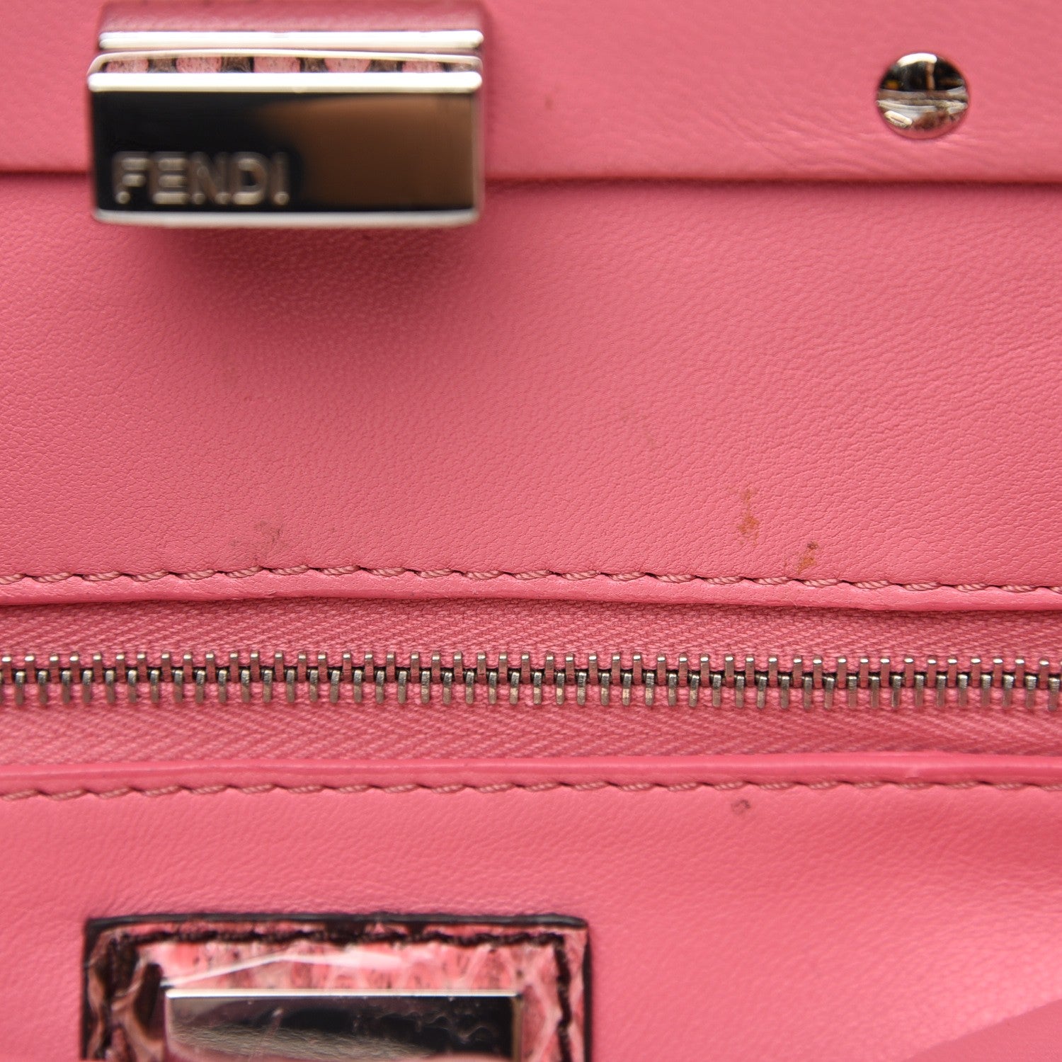 Fendi Snakeskin Shiny Nappa Mini Peekaboo Iconic Satchel Lollypop 7 of 9