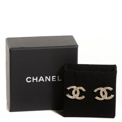 Chanel Crystal CC Earrings Gold 5 of 5
