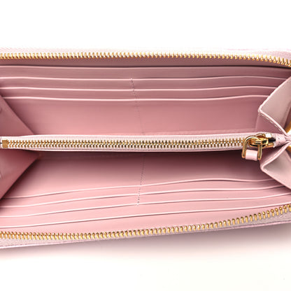 Prada Saffiano Zip Around Wallet Alabaster Pink 5 of 8