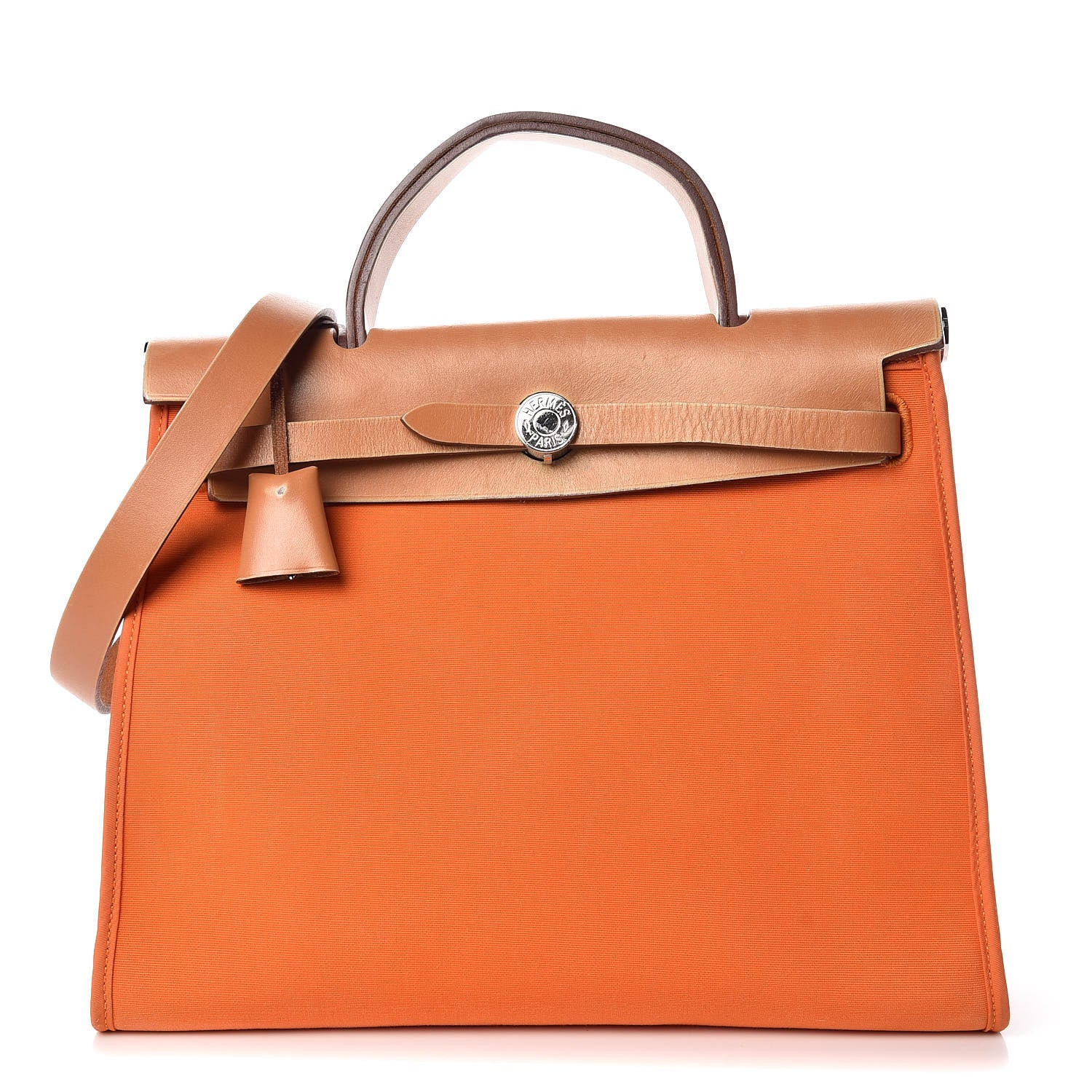 Hermes Vache Hunter Toile Herbag Zip 31 PM Orange 3 of 15