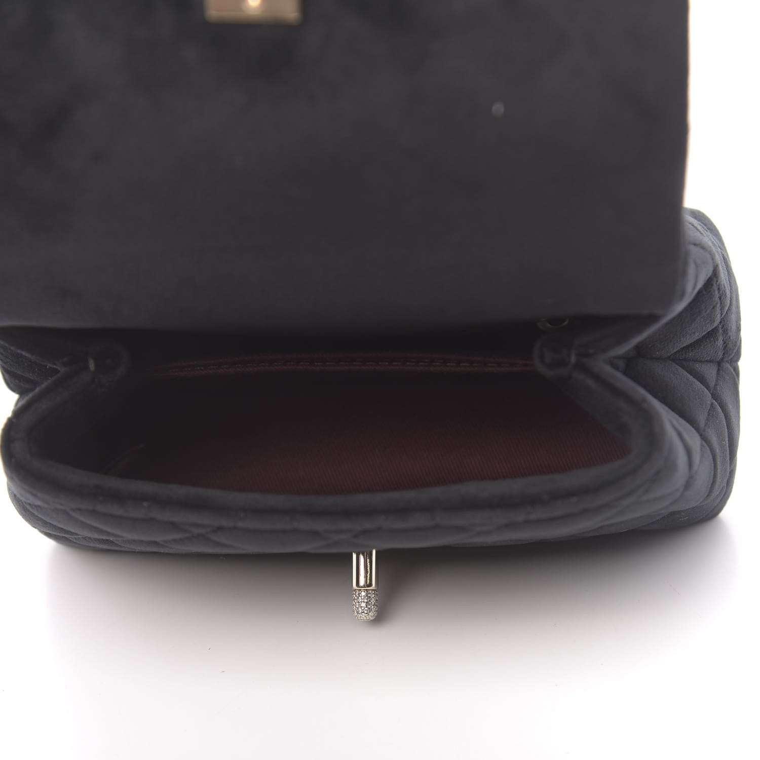 Chanel Velvet Crystal Quilted Extra Mini Coco Handle Flap Black 5 of 11