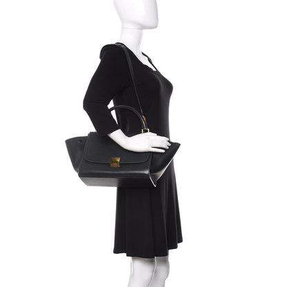 Celine Liege Calfskin Small Trapeze Black 2 of 9