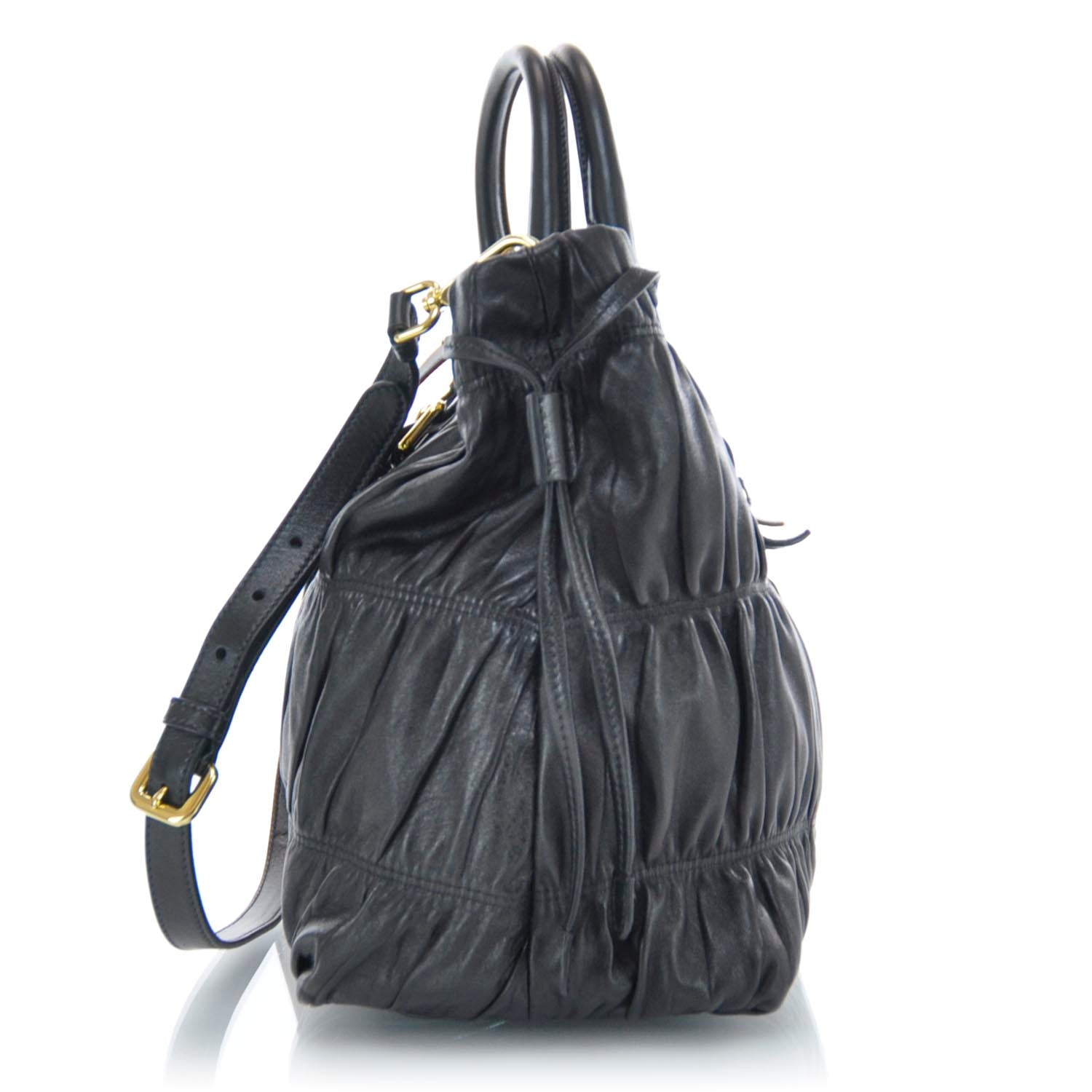 Prada Nappa Leather Gaufre Tote Nero Black 7 of 11