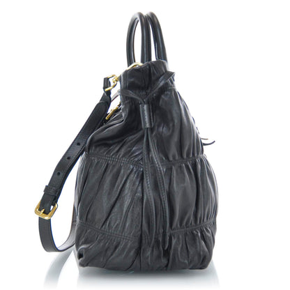Prada Nappa Leather Gaufre Tote Nero Black 7 of 11