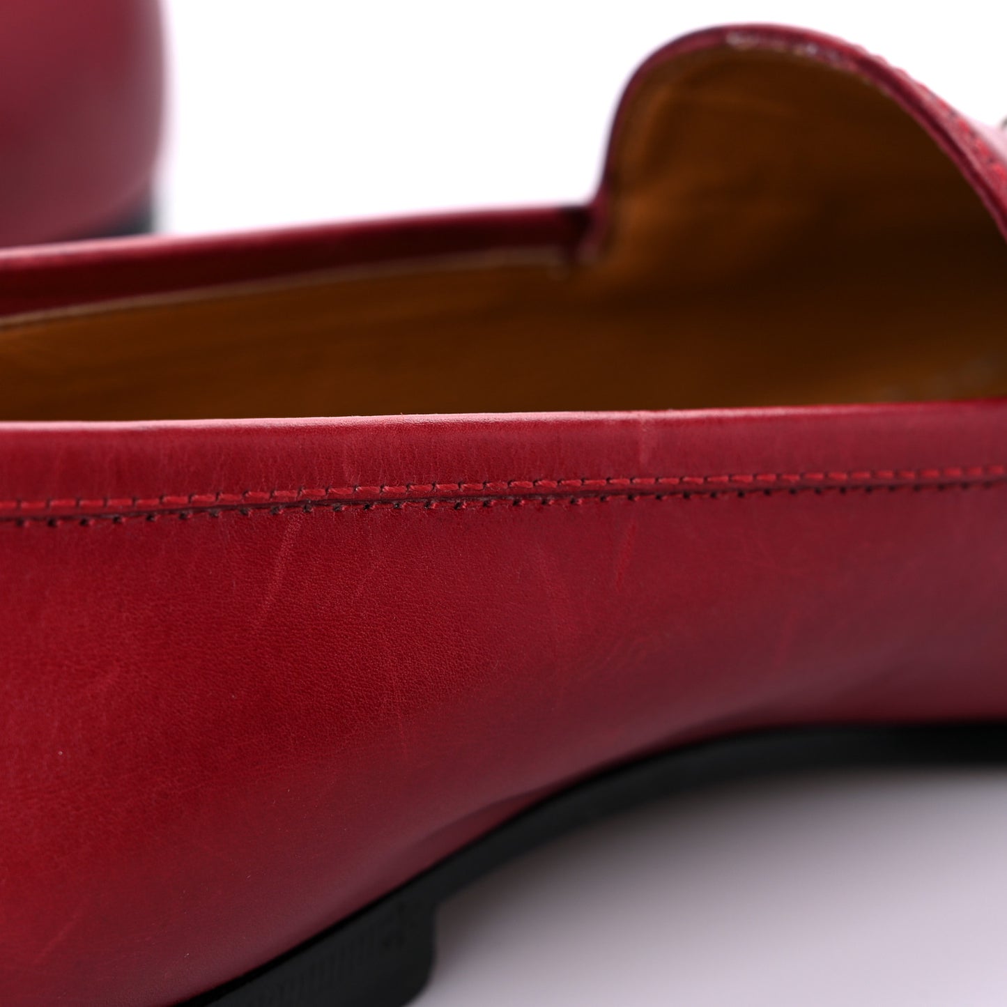 Lambskin Womens Brixton Horsebit Loafers 37 Hibiscus Red