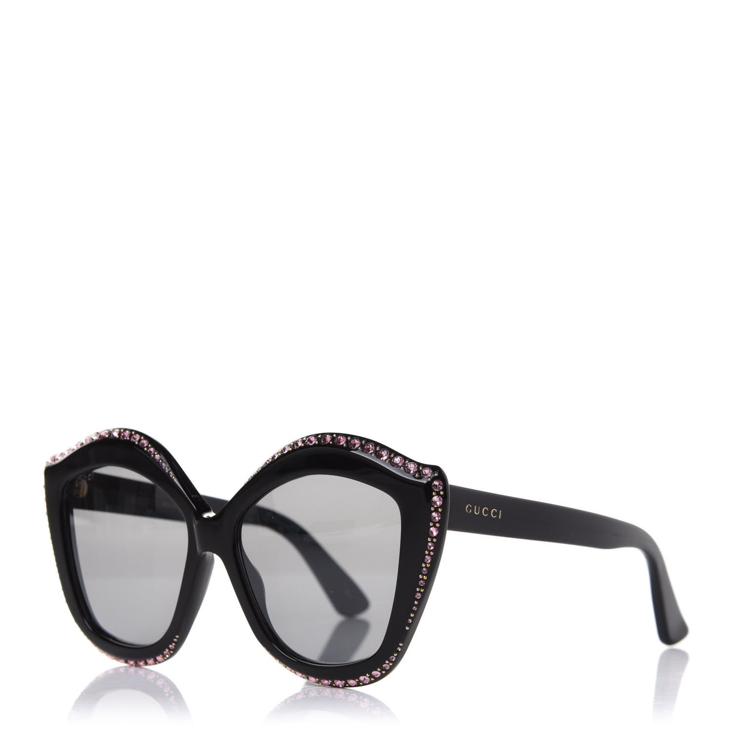 Crystal Cat Eye Sunglasses GG0118S Black