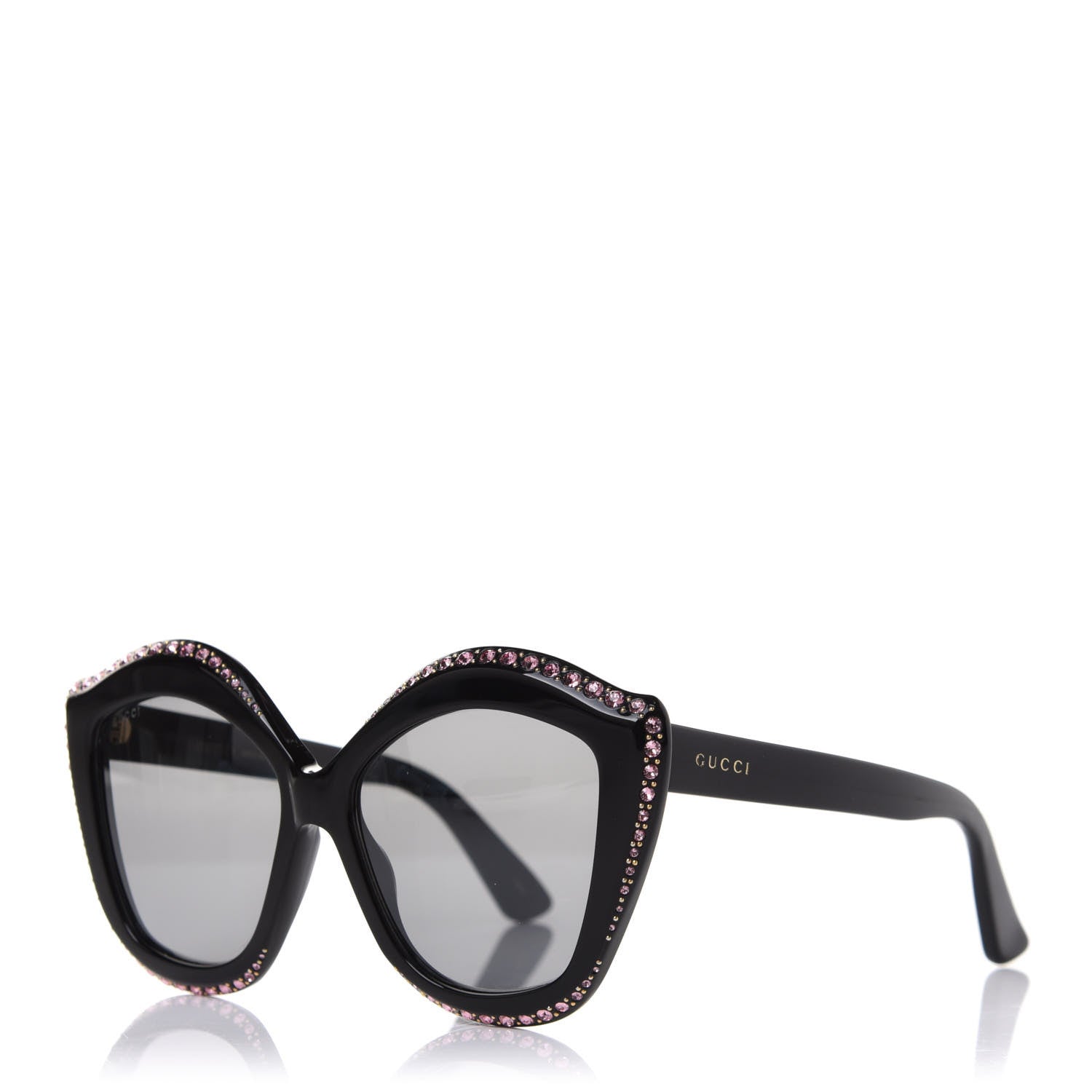 Gucci Crystal Cat Eye Sunglasses GG0118S Black 1 of 8