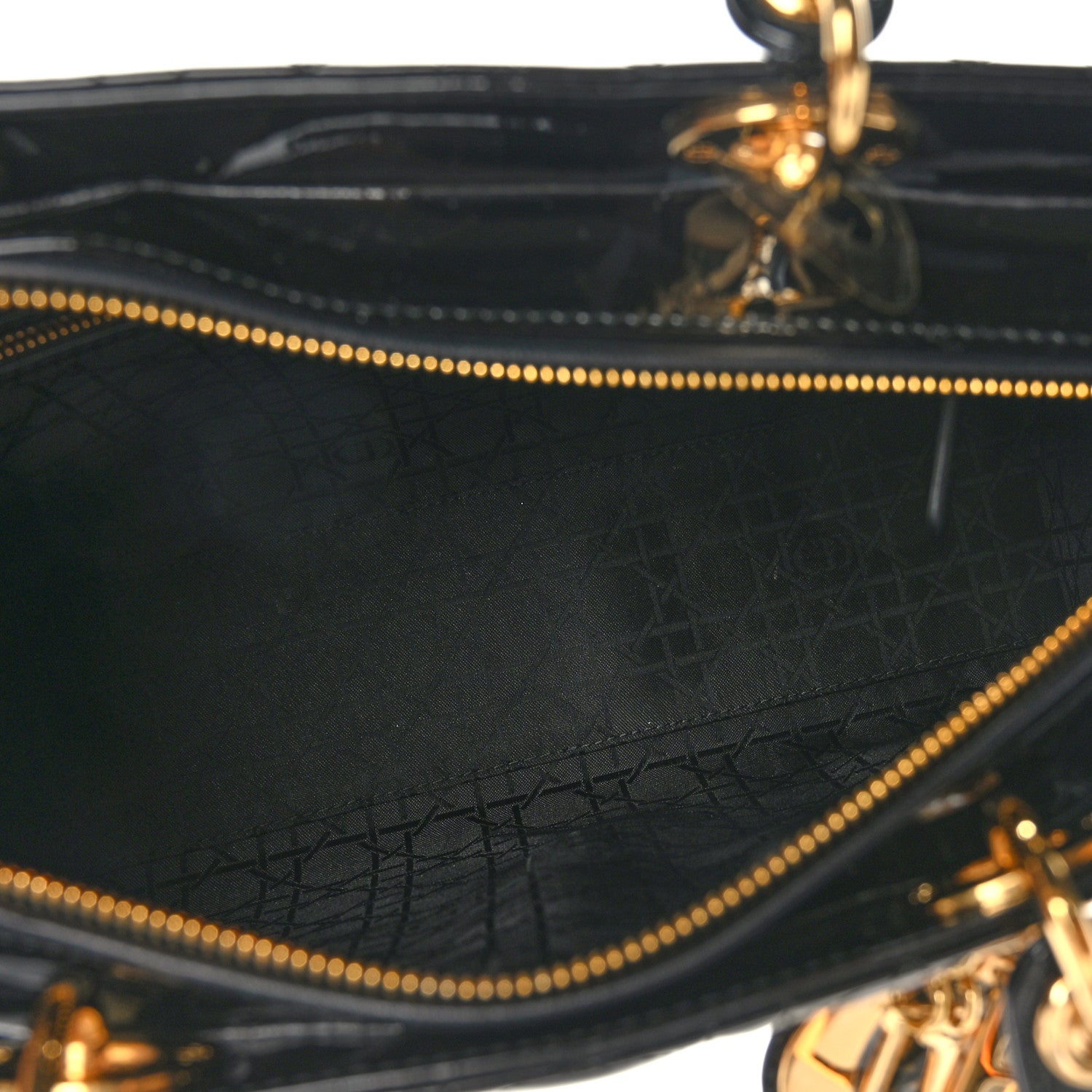Christian Dior Patent Cannage Large Lady Dior Black 5 of 9
