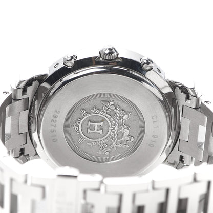 Hermes Stainless Steel 38mm Clipper Chronograph Quartz Watch Black 5 of 6