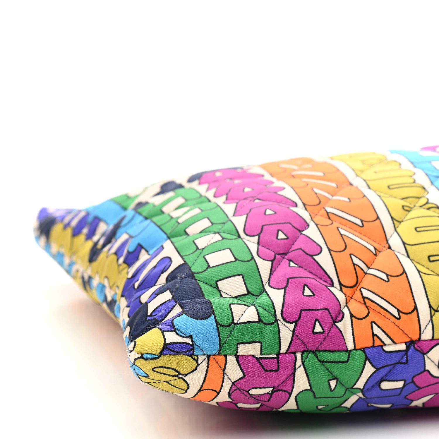 Chanel Printed Fabric Quilted Logo Large Shopping Tote Multicolor 8 of 9