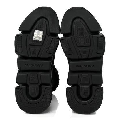 Balenciaga Technical 3D Recycled Knit Fake Fur Womens Speed 2.0 Sneakers 37 Monocolor Black 6 of 8