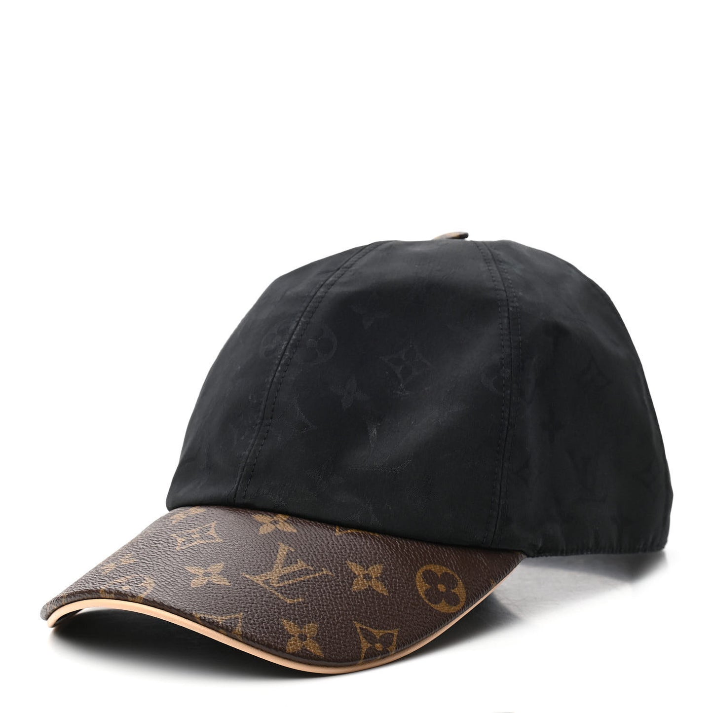 Polyester Silk Monogram LV Get Ready Cap L Black