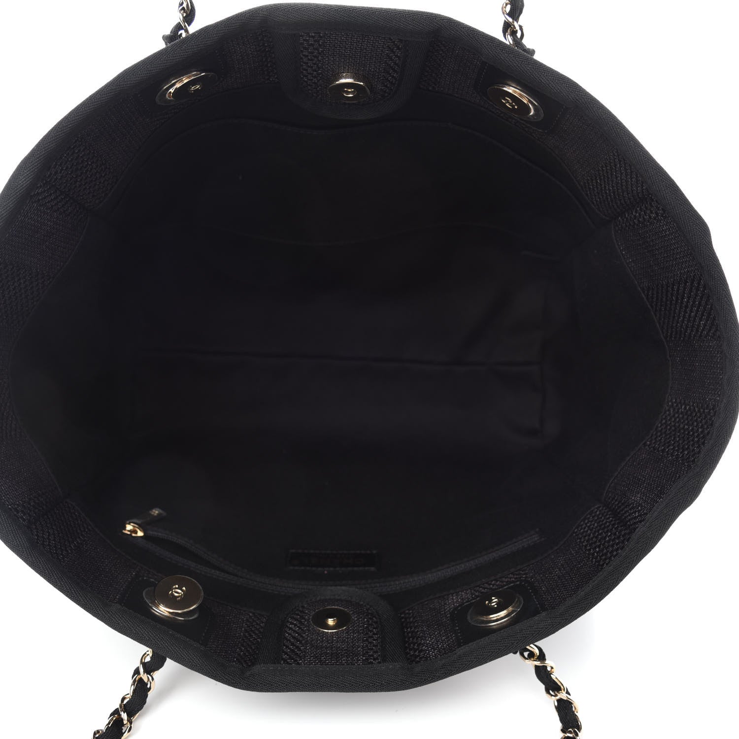 Chanel Mixed Fibers Striped Small Deauville Tote Black 5 of 10
