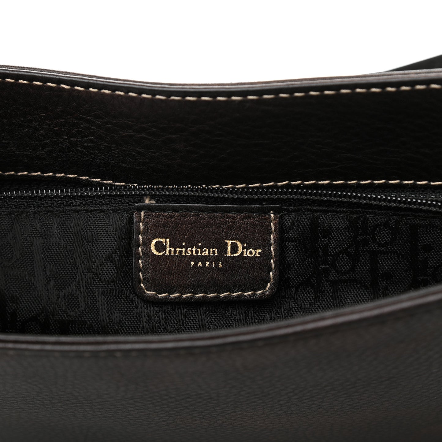 Metallic Calfskin Baudrier Saddle Bag Brown