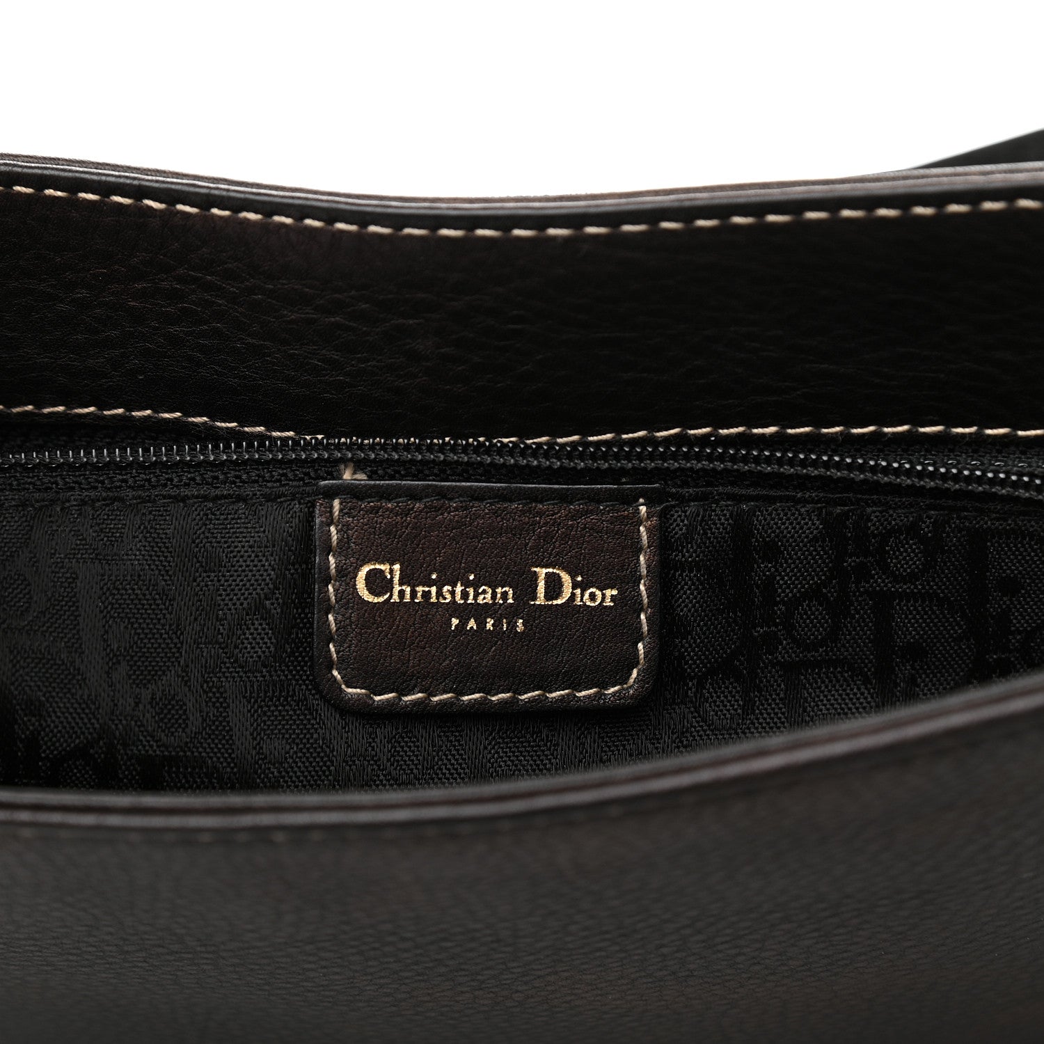 Christian Dior Metallic Calfskin Baudrier Saddle Bag Brown 6 of 13
