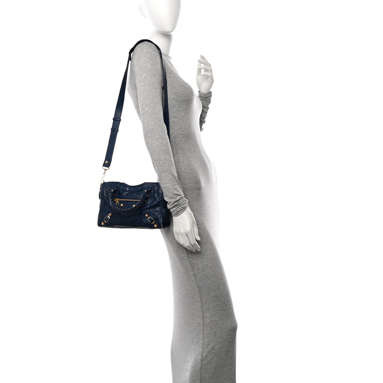 Balenciaga Agneau Giant 12 Gold Hardware Mini City Bleu Mineral 2 of 14