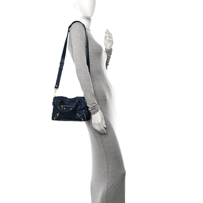 Balenciaga Agneau Giant 12 Gold Hardware Mini City Bleu Mineral 2 of 14