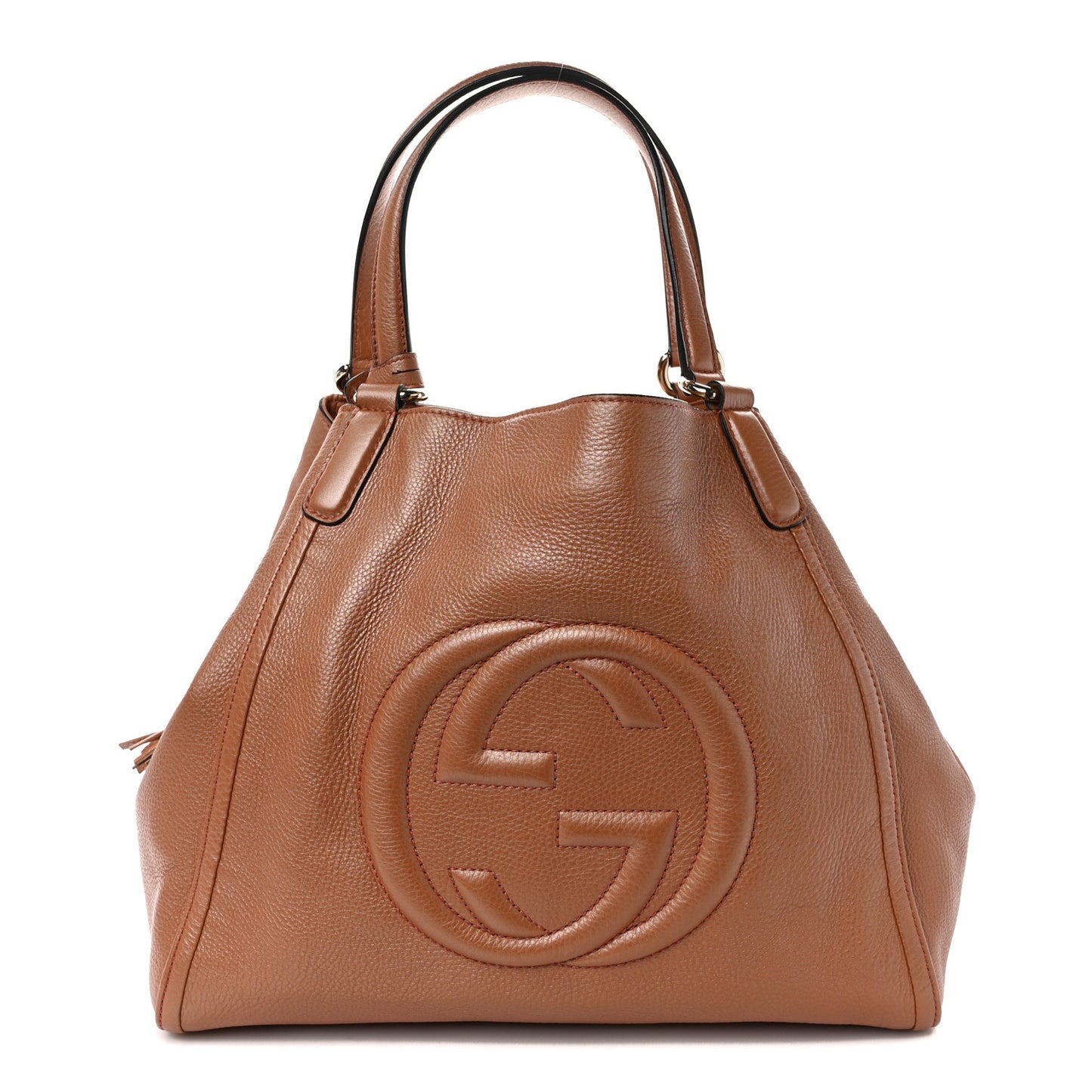Metallic Pebbled Calfskin Medium Soho Shoulder Bag Blush