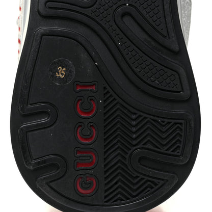 Gucci Metallic Calfskin Glitter Mesh Womens Ultrapace Sneakers 35 Silver Light Grey Mystic White 8 of 10