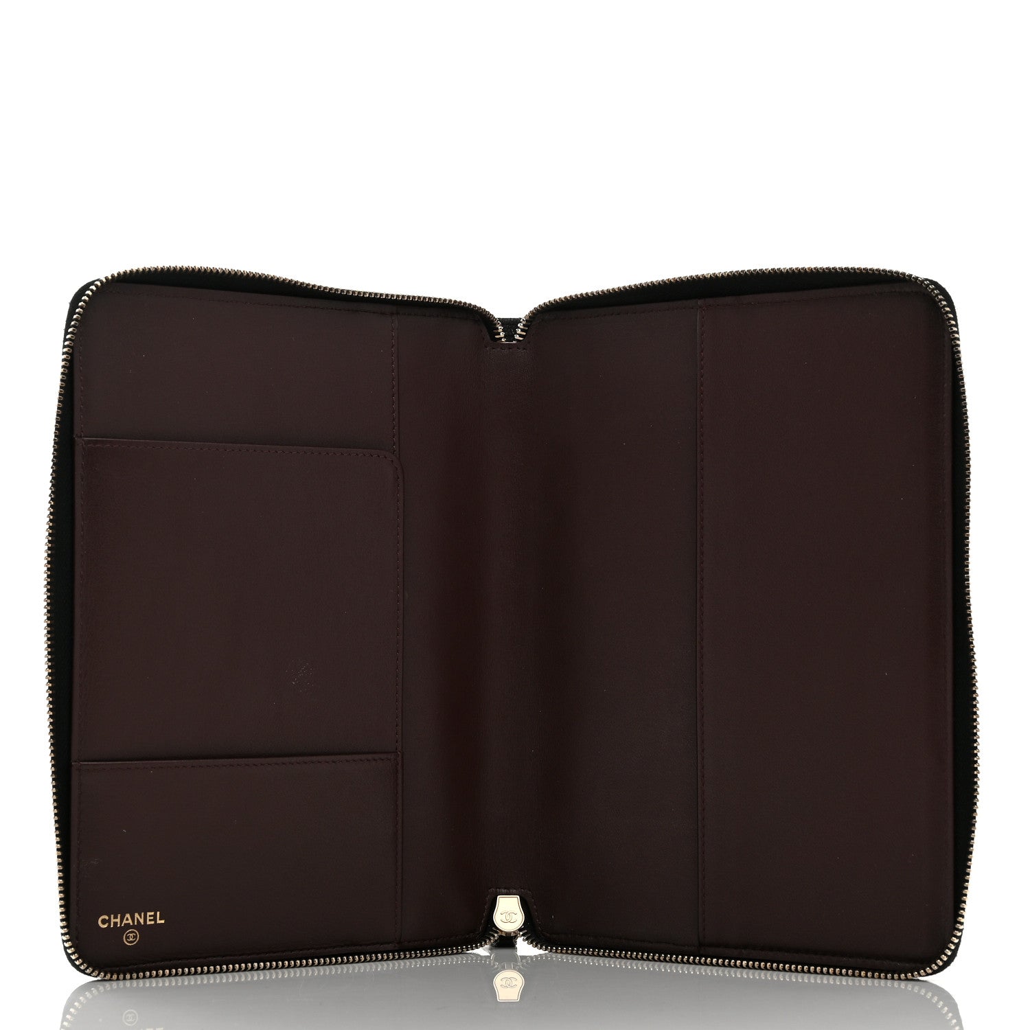 Chanel Caviar Quilted Zip Around Notebook Agenda Cover Black 5 of 7