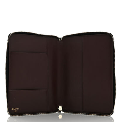 Chanel Caviar Quilted Zip Around Notebook Agenda Cover Black 5 of 7