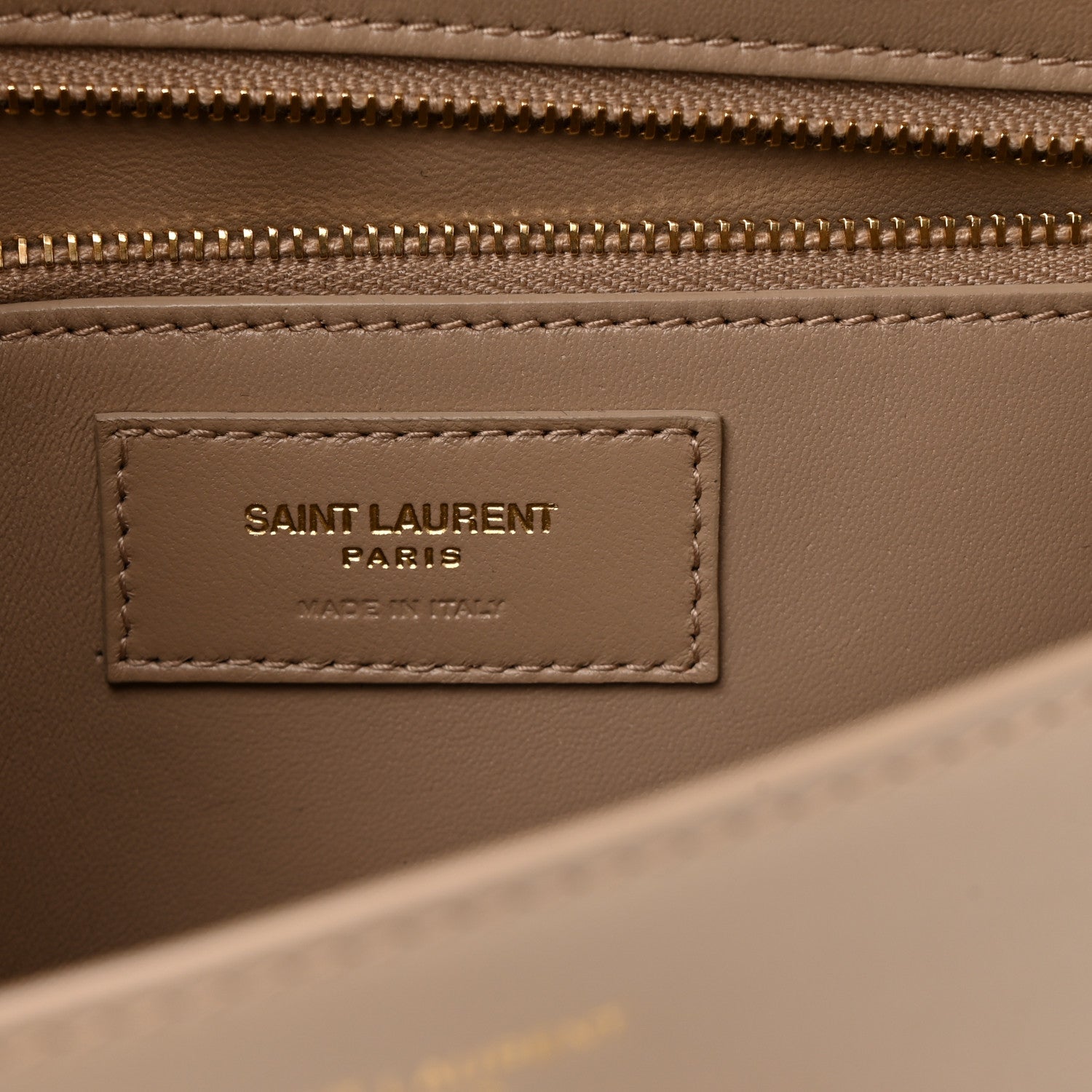 Saint Laurent Smooth Calfskin Le Carre Satchel Dark Beige 6 of 13