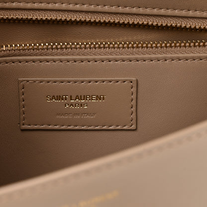 Saint Laurent Smooth Calfskin Le Carre Satchel Dark Beige 6 of 13