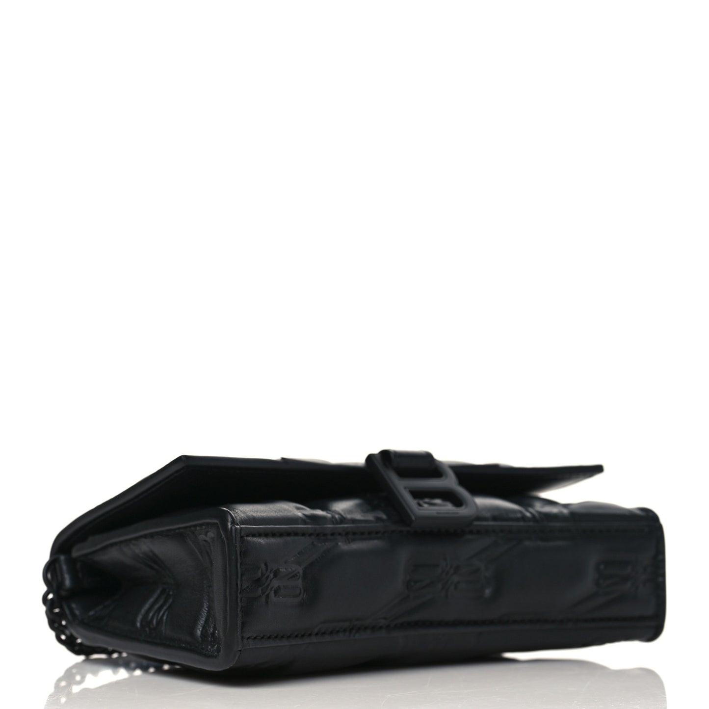 Nappa BB Monogram Embossed Hourglass Chain Bag Black