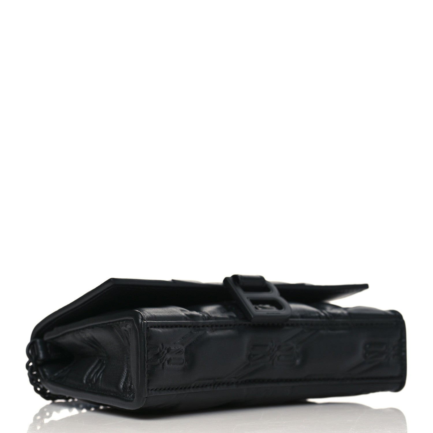 Balenciaga Nappa BB Monogram Embossed Hourglass Chain Bag Black 4 of 9