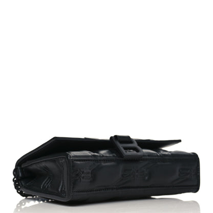Balenciaga Nappa BB Monogram Embossed Hourglass Chain Bag Black 4 of 9