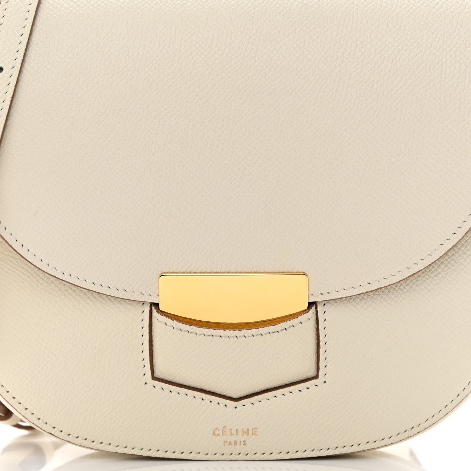 Celine Grained Calfskin Small Trotteur White 8 of 14
