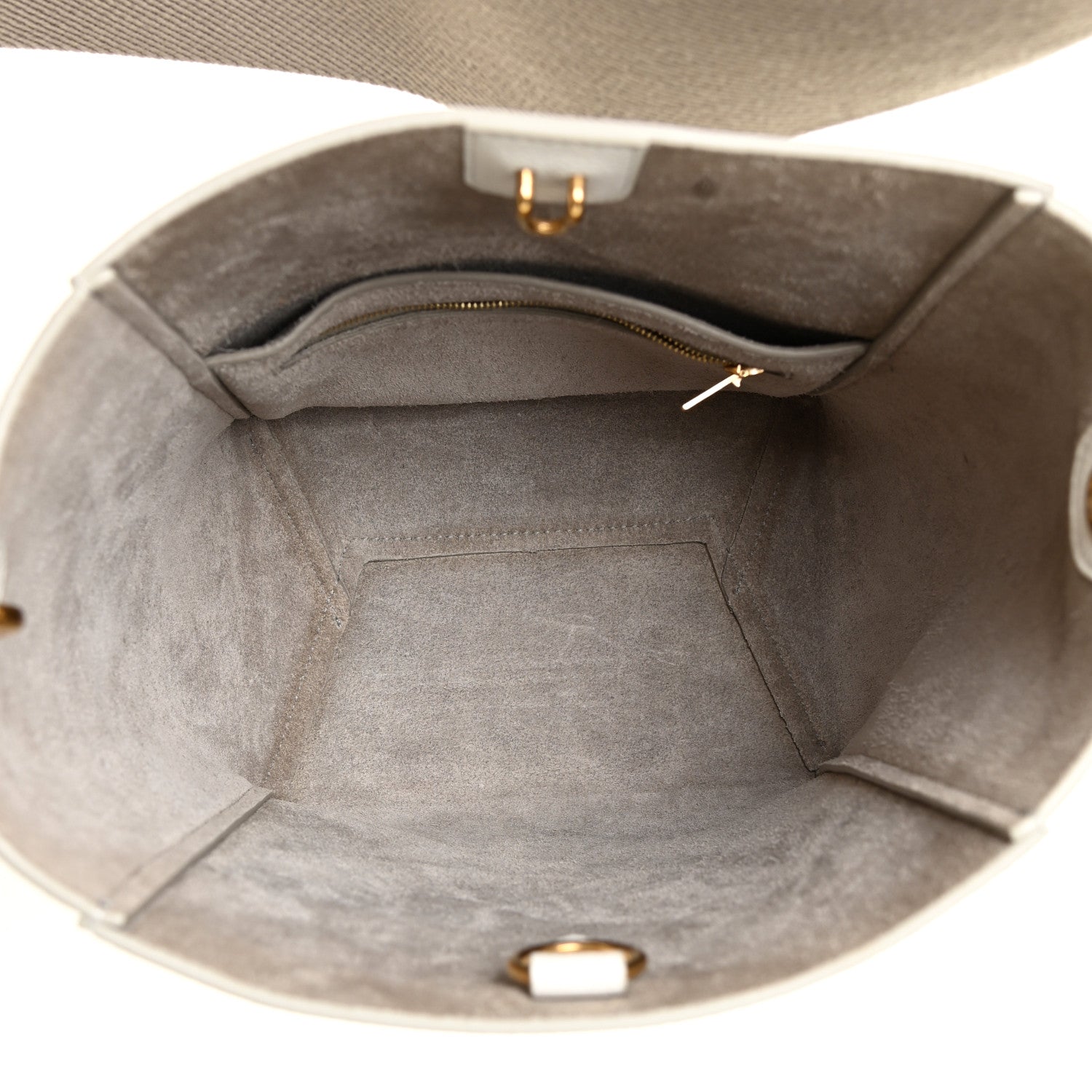 Celine Soft Grained Calfskin Small Sangle Bucket Bag White 8 of 10