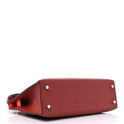 Hermes Epsom Tri-Color Mini Kelly Sellier 20 Rouge Venetian Rouge Sellier Rose Texas 4 of 10
