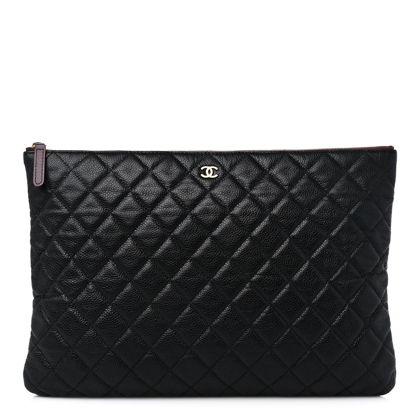 Caviar Quilted Large Cosmetic Case Black