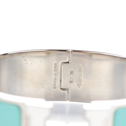 Hermes Enamel Wide Clic Clac H Bracelet GM Lagon White 5 of 6