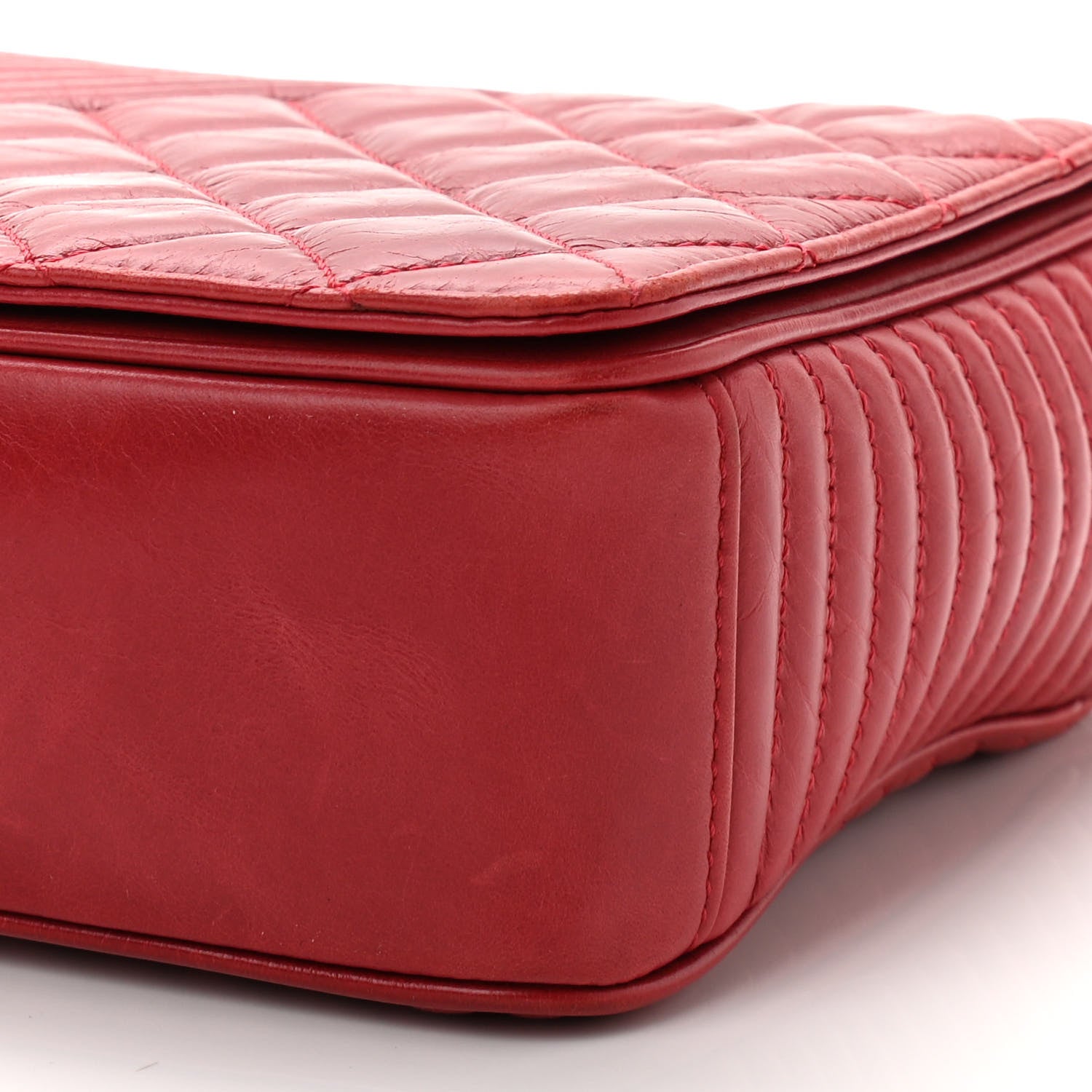 Chanel Glazed Calfskin Quilted Medium Coco Boy Flap Red 9 of 9