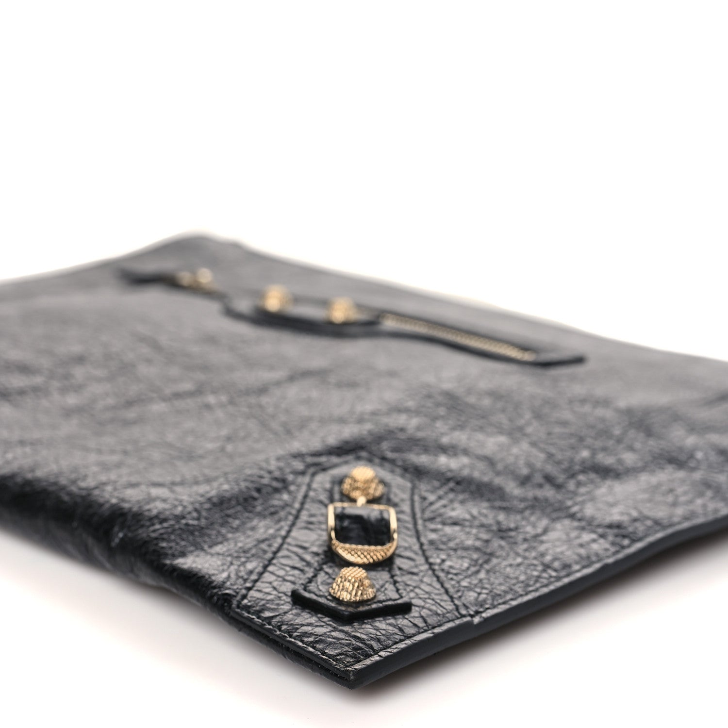 Balenciaga Agneau Giant 12 Gold Hardware Pouch Clutch Black 9 of 9