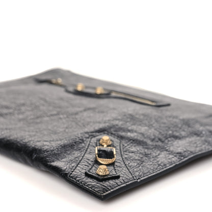 Balenciaga Agneau Giant 12 Gold Hardware Pouch Clutch Black 9 of 9