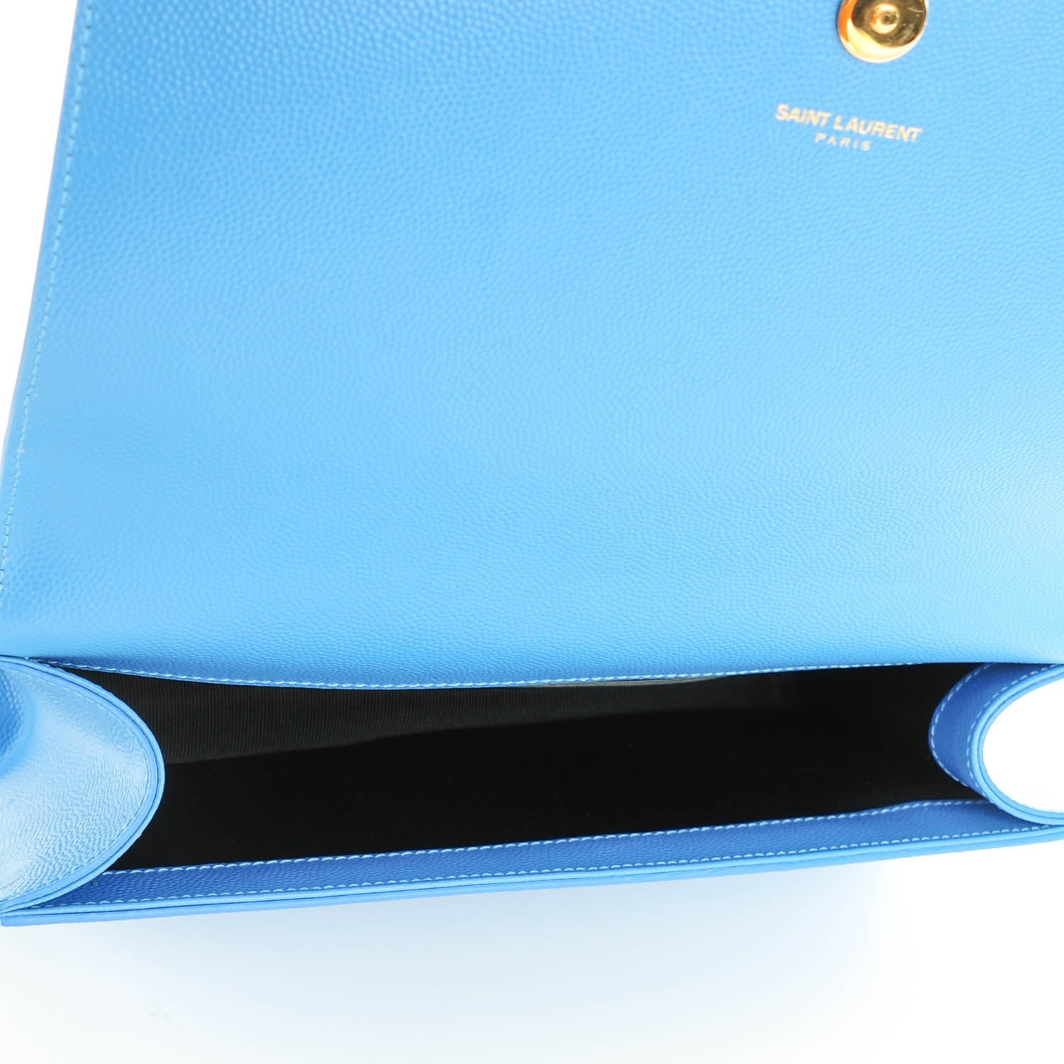 Saint Laurent Grain De Poudre Classic Monogram Clutch Blue Clair 5 of 7