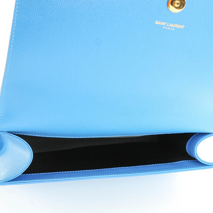 Saint Laurent Grain De Poudre Classic Monogram Clutch Blue Clair 5 of 7
