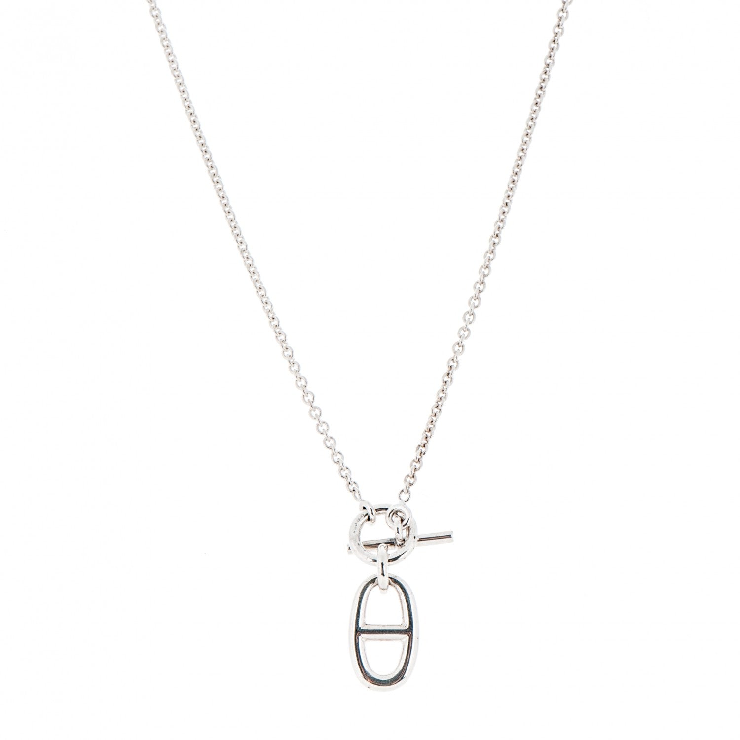 Hermes Sterling Silver Amulette Chaine d'Ancre Necklace 1 of 4