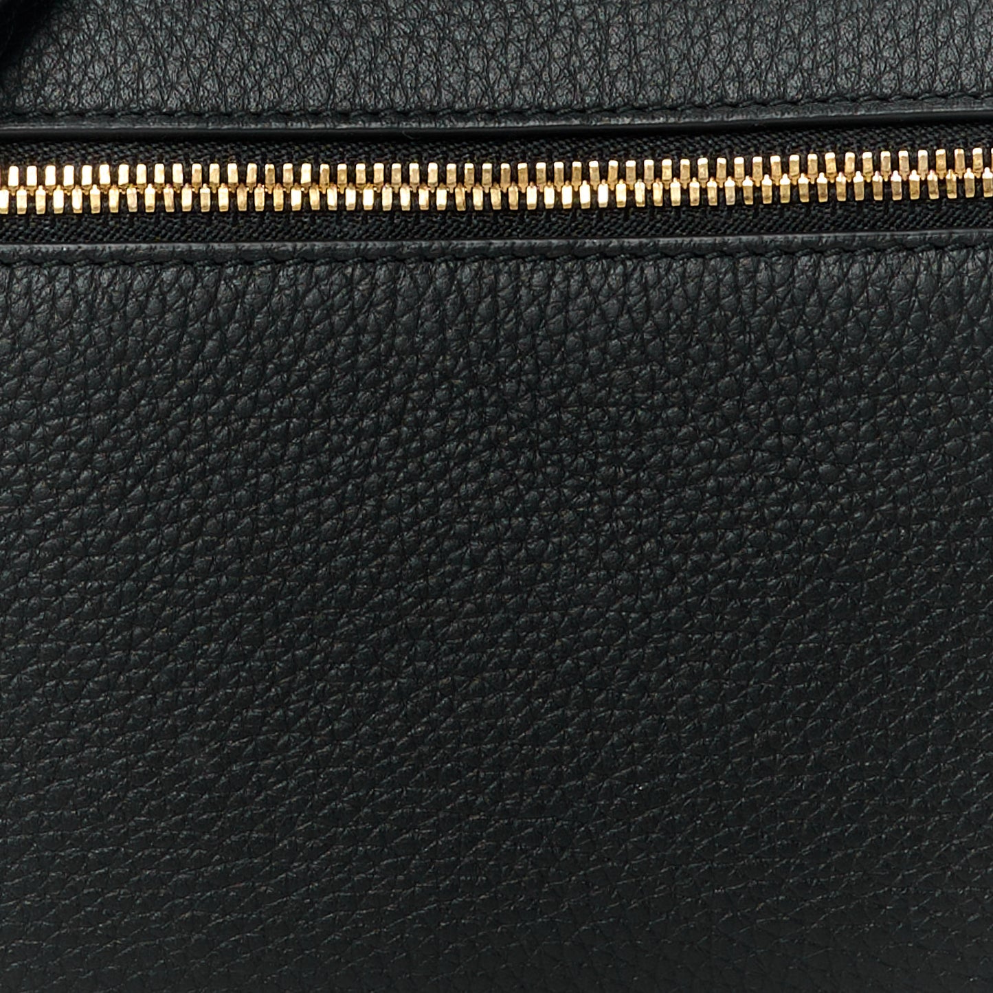 LORO PIANA Grained Calfskin L19 Extra Pocket Pouch Black